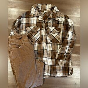 Brown Plaid Flannel Shacket Boutique Brand